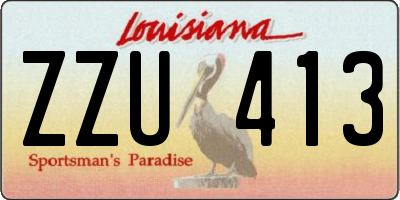 LA license plate ZZU413