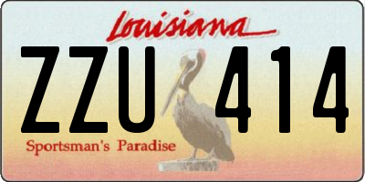 LA license plate ZZU414