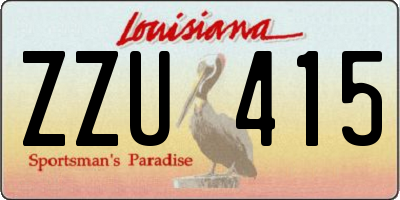 LA license plate ZZU415