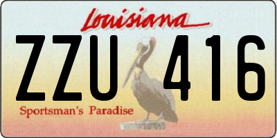 LA license plate ZZU416