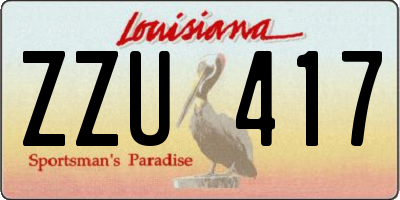 LA license plate ZZU417