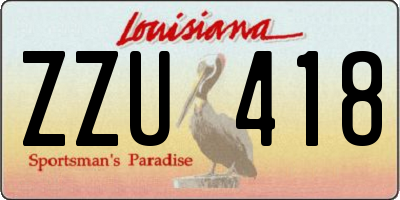 LA license plate ZZU418