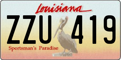 LA license plate ZZU419