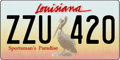 LA license plate ZZU420