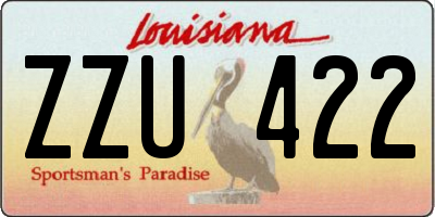 LA license plate ZZU422