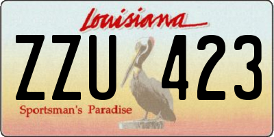 LA license plate ZZU423