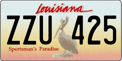 LA license plate ZZU425