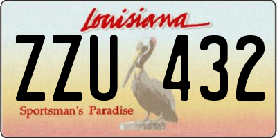 LA license plate ZZU432