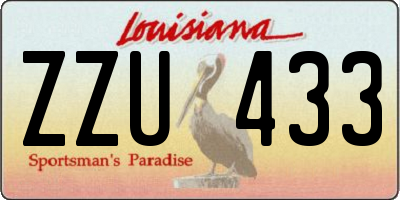 LA license plate ZZU433