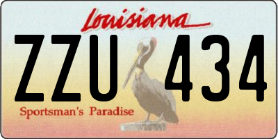 LA license plate ZZU434