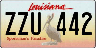 LA license plate ZZU442