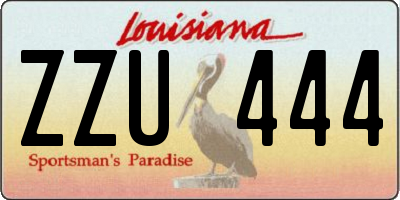 LA license plate ZZU444