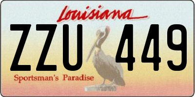 LA license plate ZZU449