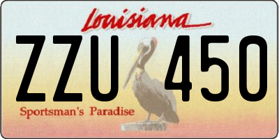 LA license plate ZZU450