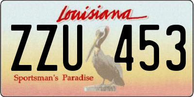 LA license plate ZZU453