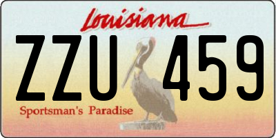 LA license plate ZZU459