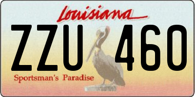 LA license plate ZZU460