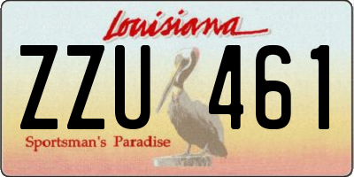 LA license plate ZZU461