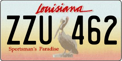 LA license plate ZZU462