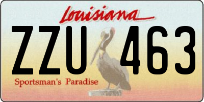 LA license plate ZZU463