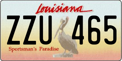 LA license plate ZZU465