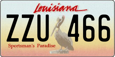 LA license plate ZZU466