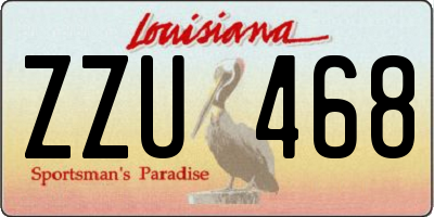 LA license plate ZZU468