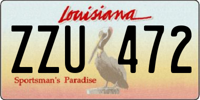 LA license plate ZZU472