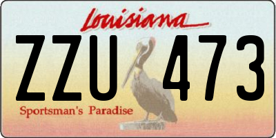 LA license plate ZZU473