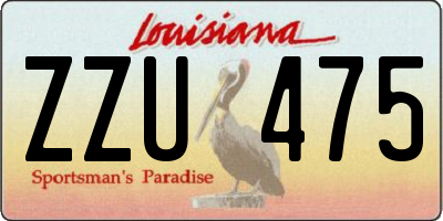 LA license plate ZZU475