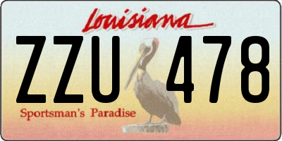 LA license plate ZZU478