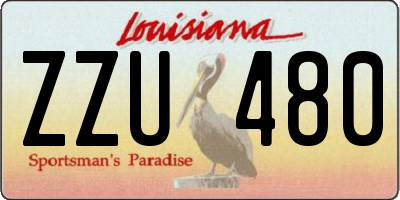 LA license plate ZZU480