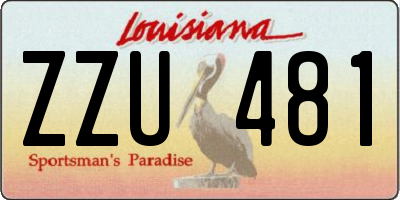 LA license plate ZZU481