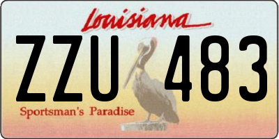LA license plate ZZU483