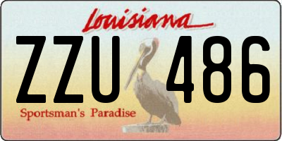 LA license plate ZZU486