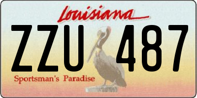 LA license plate ZZU487