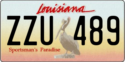 LA license plate ZZU489