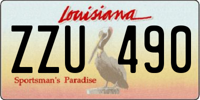 LA license plate ZZU490