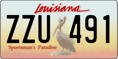 LA license plate ZZU491