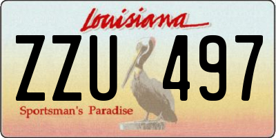 LA license plate ZZU497