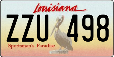 LA license plate ZZU498