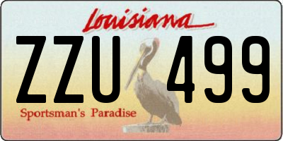 LA license plate ZZU499