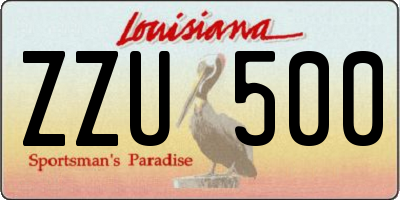 LA license plate ZZU500