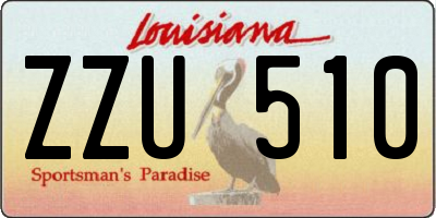 LA license plate ZZU510