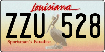 LA license plate ZZU528