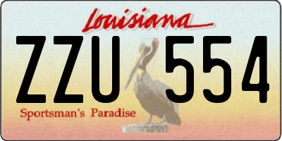 LA license plate ZZU554