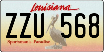 LA license plate ZZU568