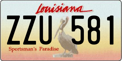 LA license plate ZZU581