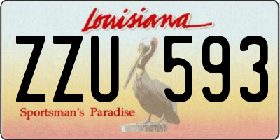 LA license plate ZZU593
