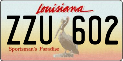 LA license plate ZZU602